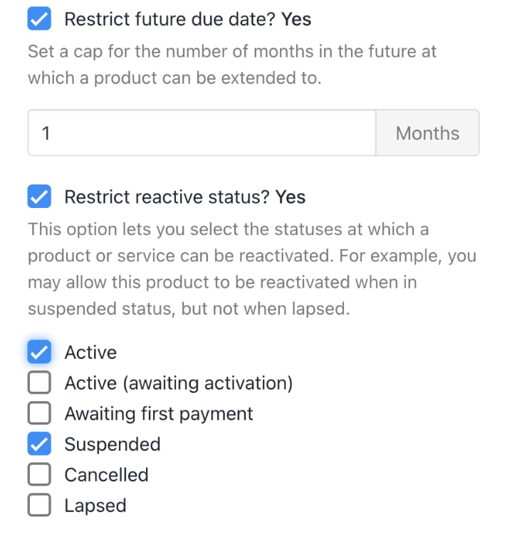 Restrictions