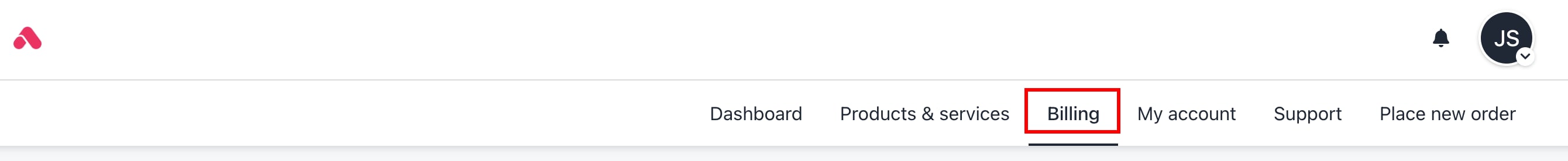 Click Billing tab