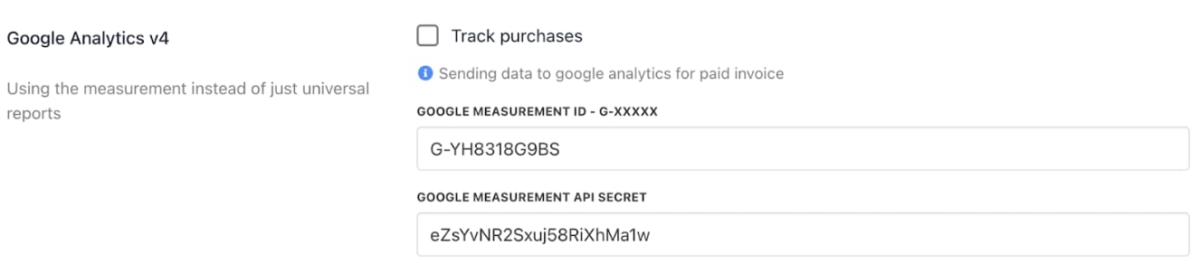 Google Analytics v4 settings