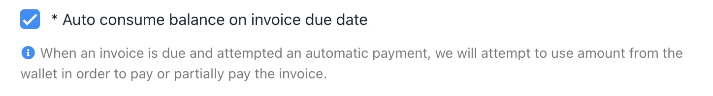 Auto consume balance on invoice due date