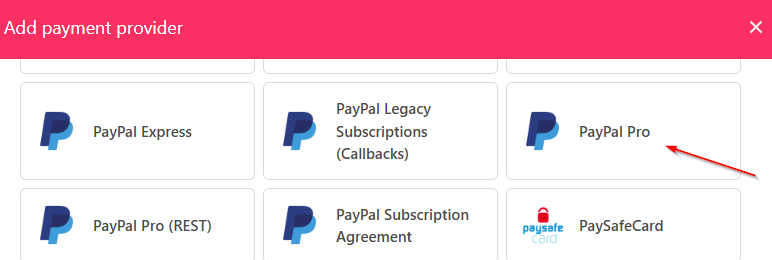 Select PayPal Pro