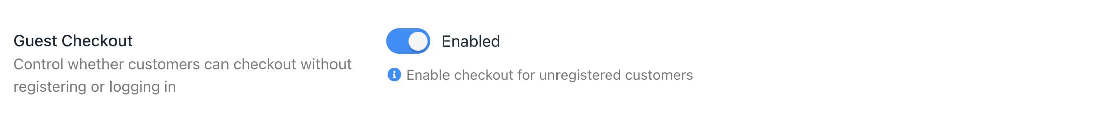 Guest checkout toggle