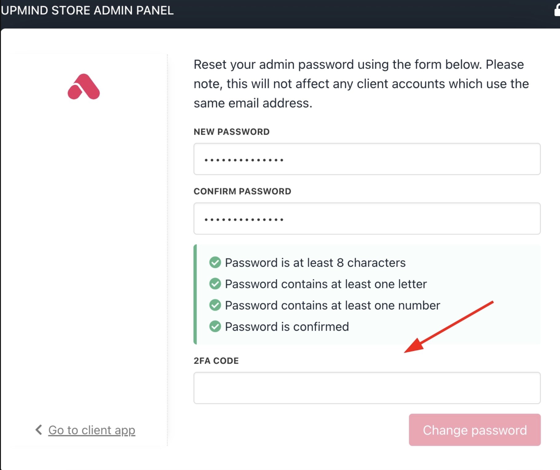 2FA code prompt