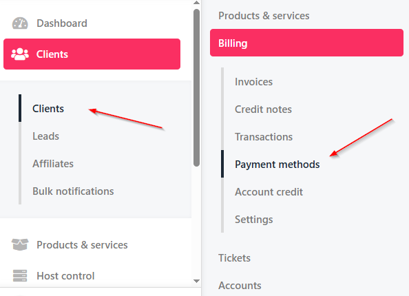 Select payment methods