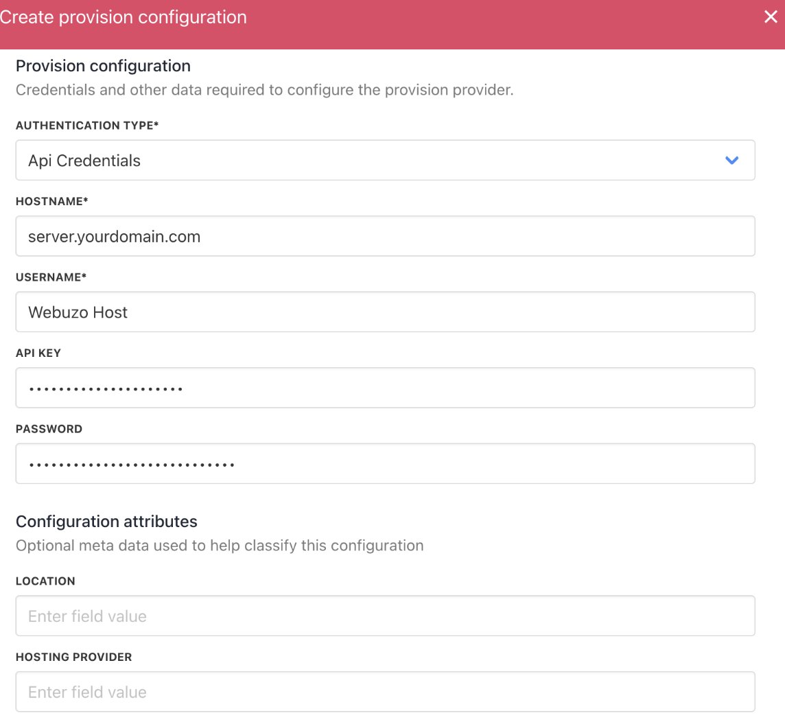 Enter provision configurations