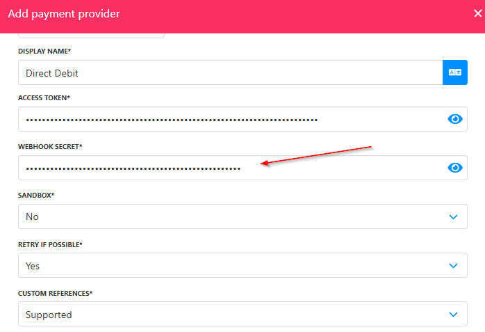 Paste the webhook secret