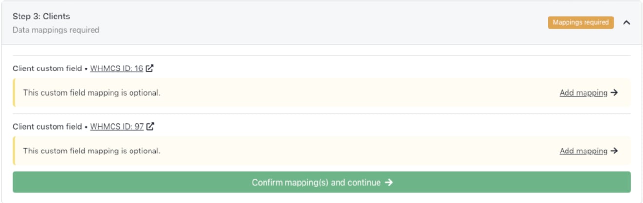 Client custom fields