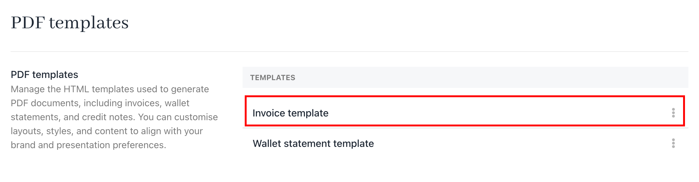 Invoice template