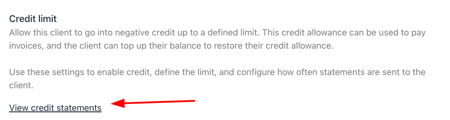 View credit statements from admin