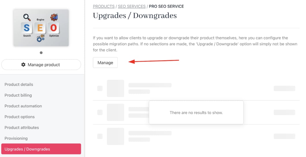 Click manage