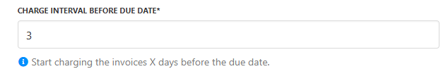 Charge interval before due date