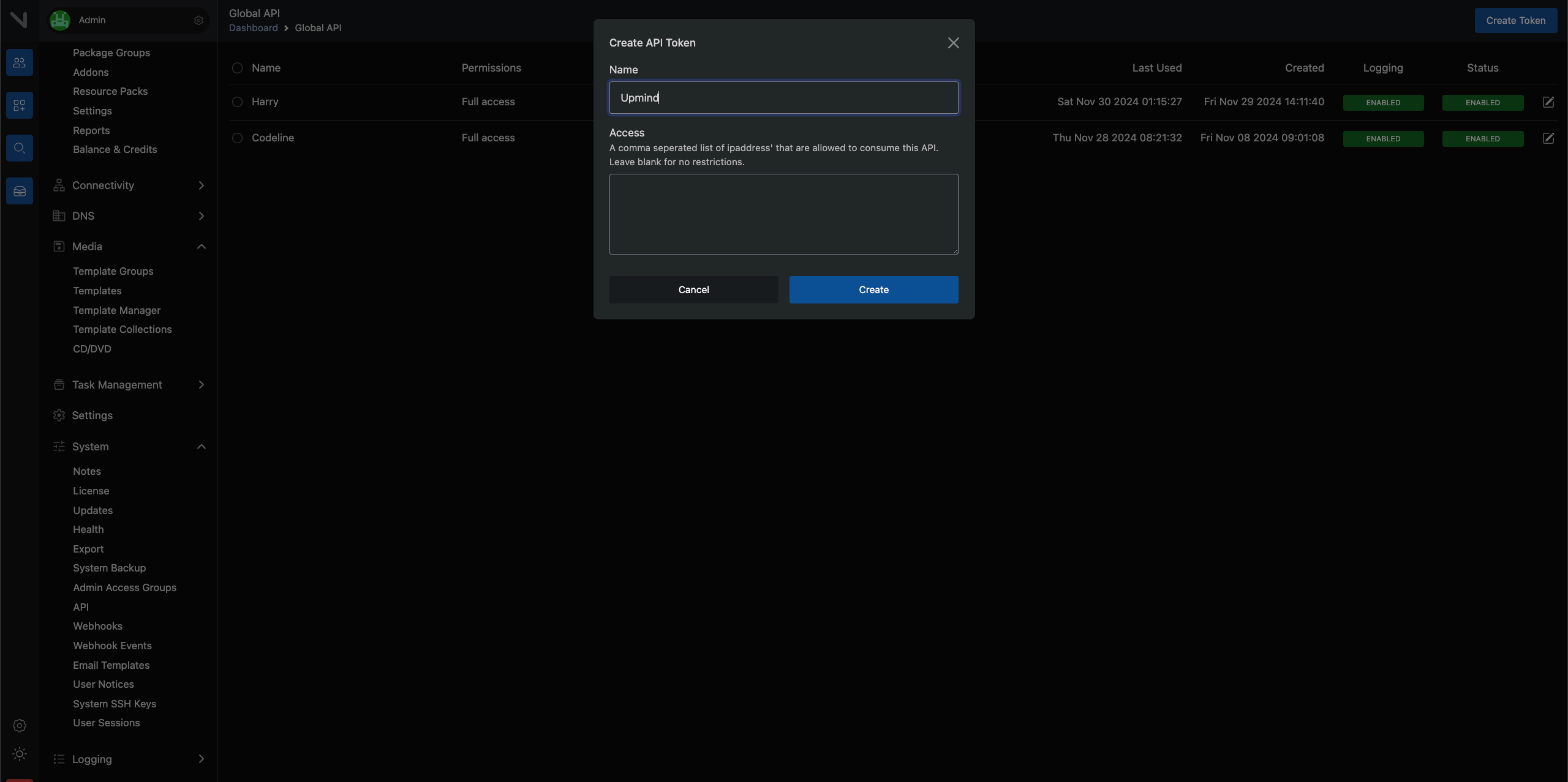 Create API Token