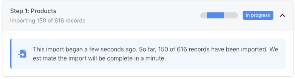 Importing in progress