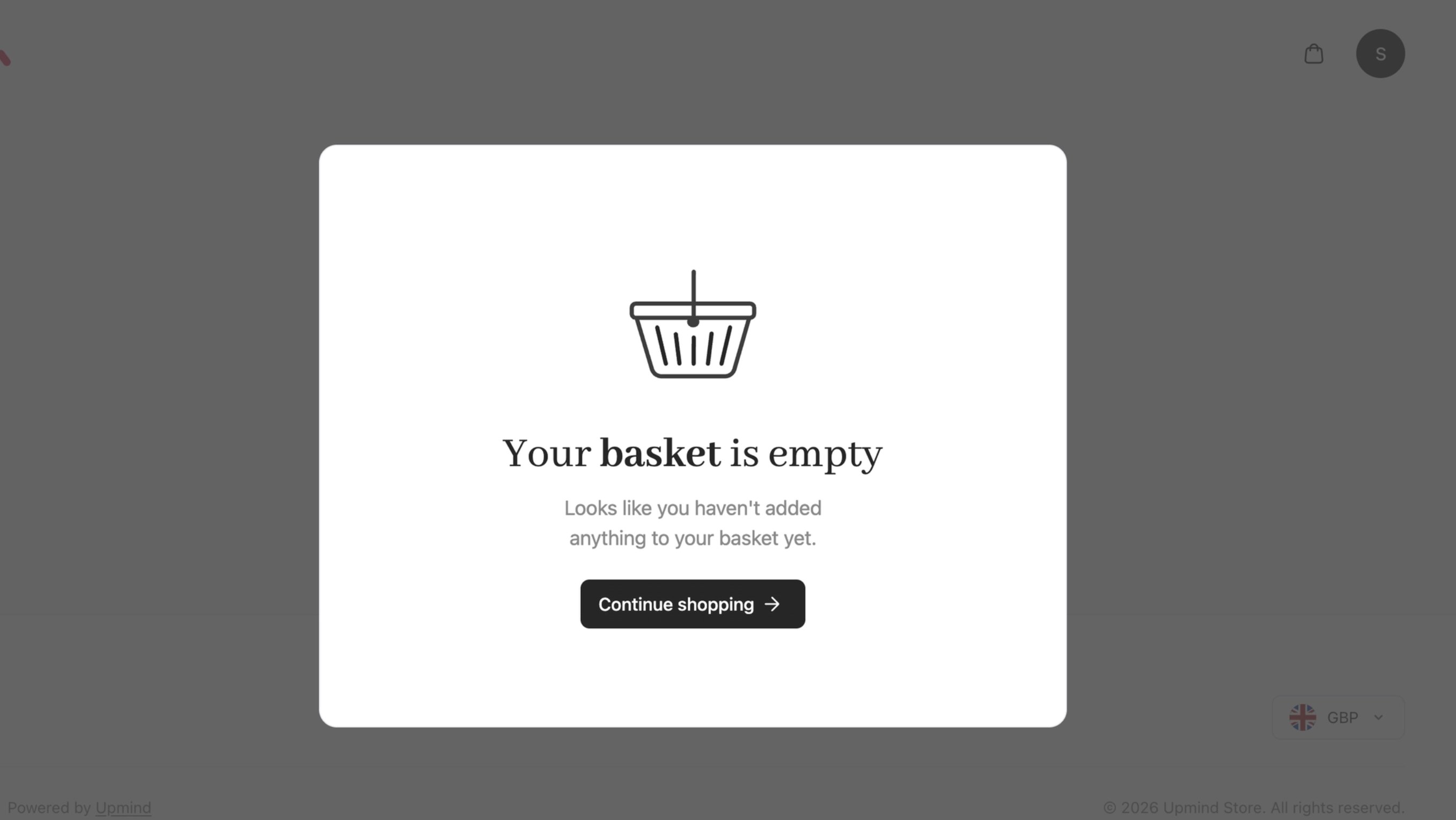 When catalogue is disabled, it will take you to the basket screen