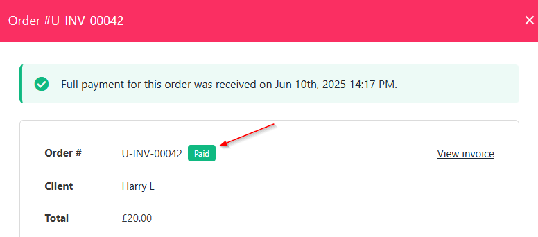 Updated paid status