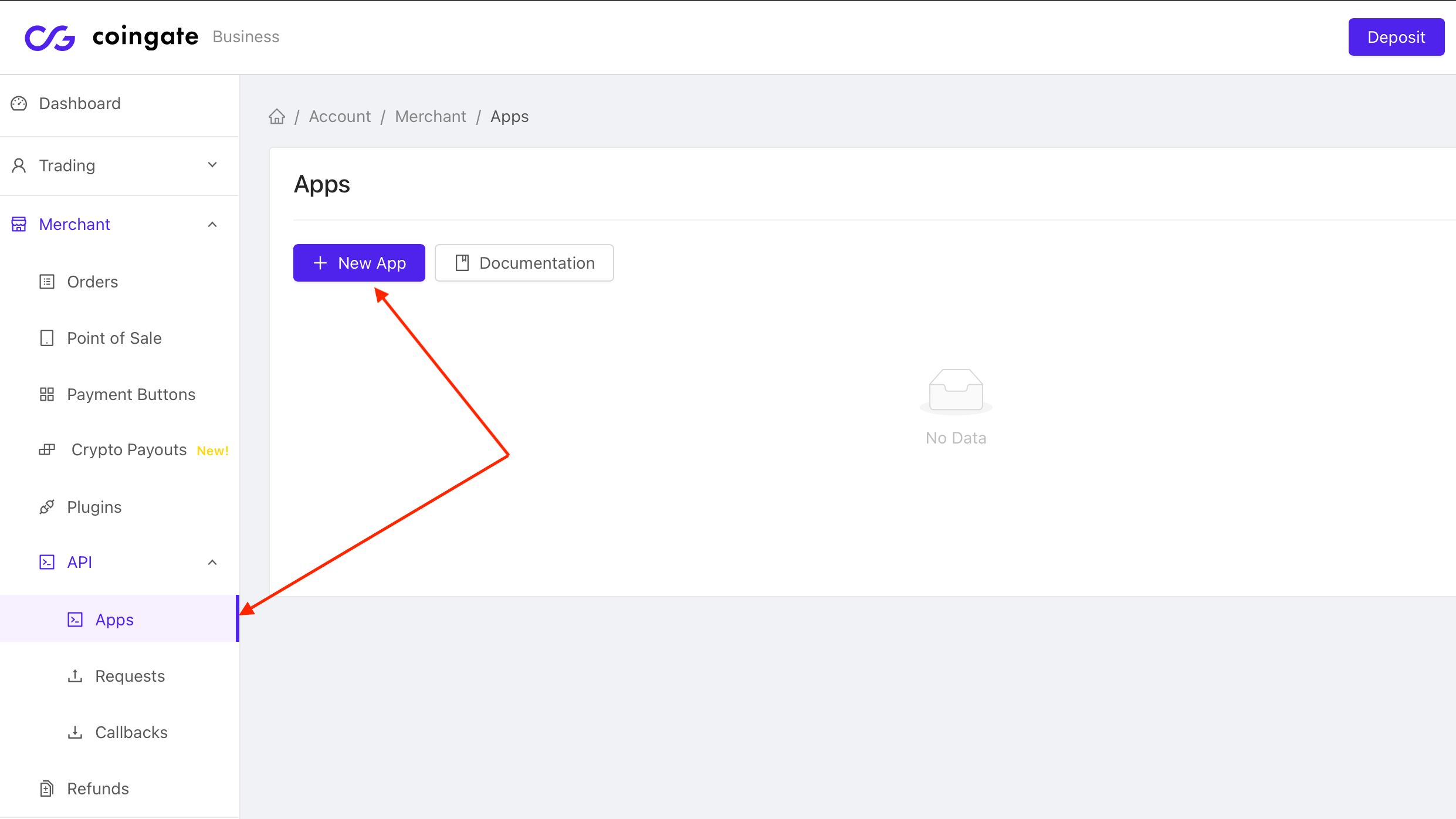 Generate API key