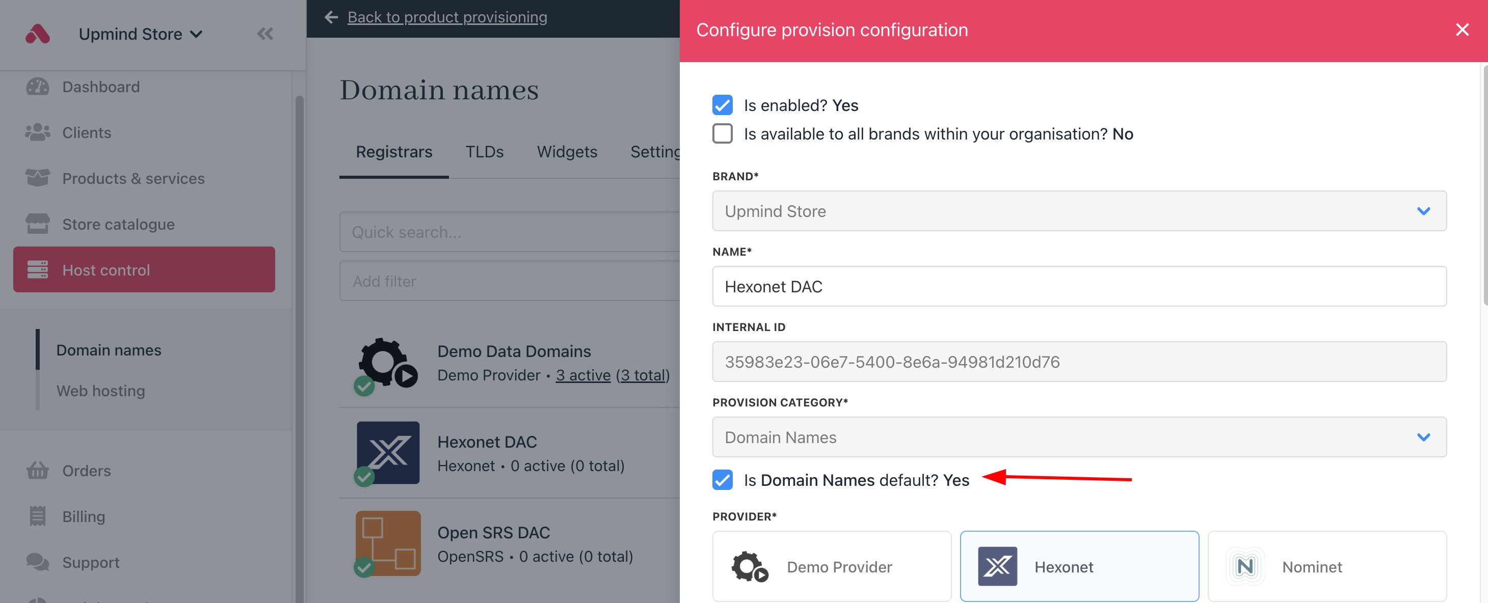Set as default Registrar