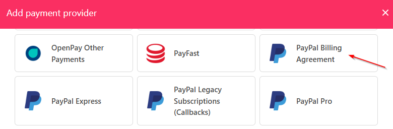 Select PayPal Billing Agreement