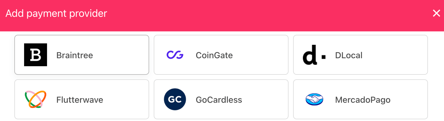 Select payment provider