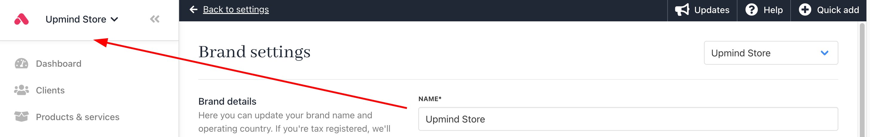 Upmind automatically changes the organization name