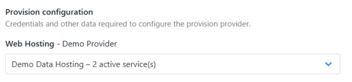 Provision configuration for web hosting