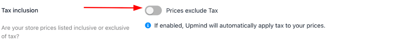 Toggle tax inclusion