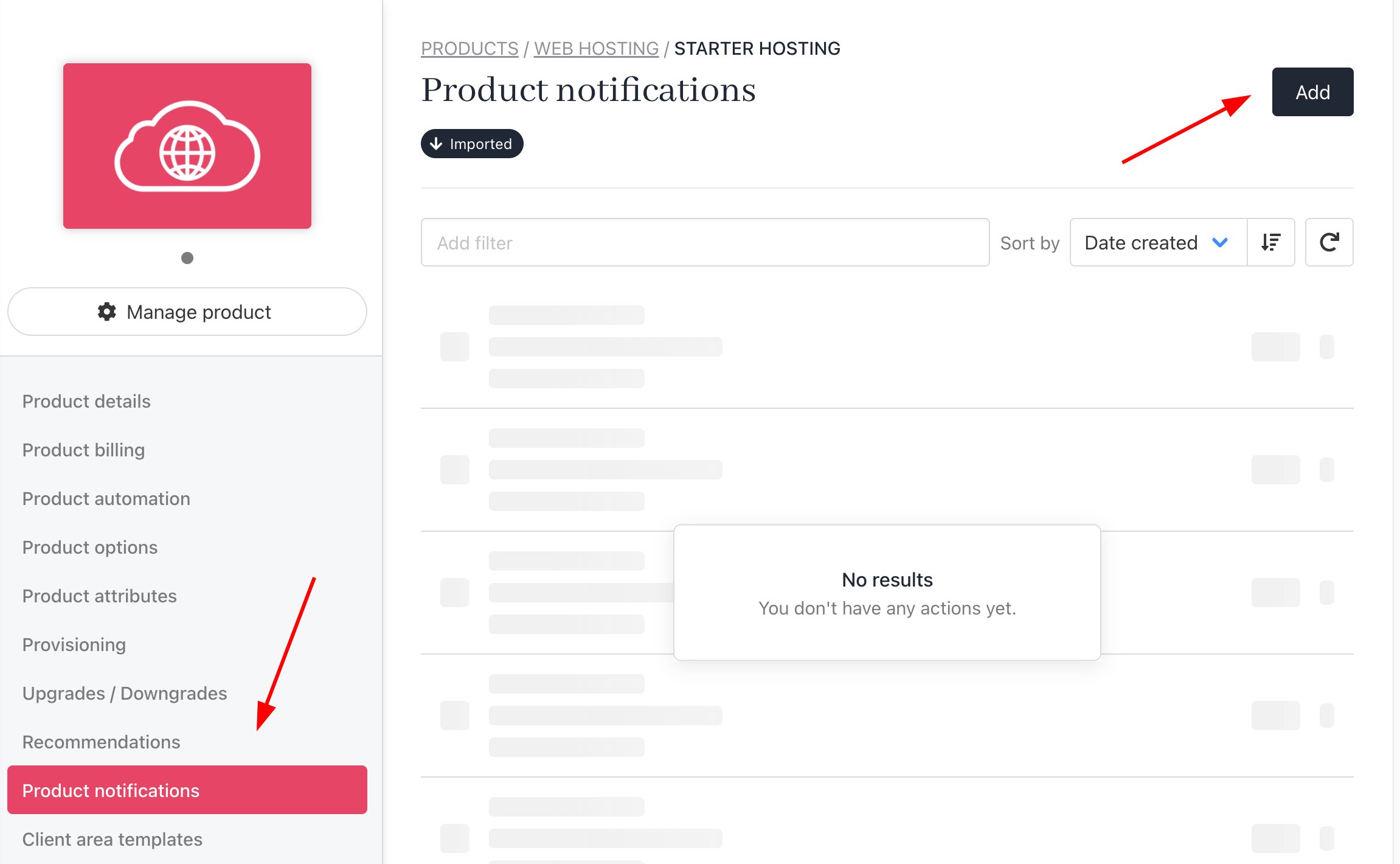 Add product notifications