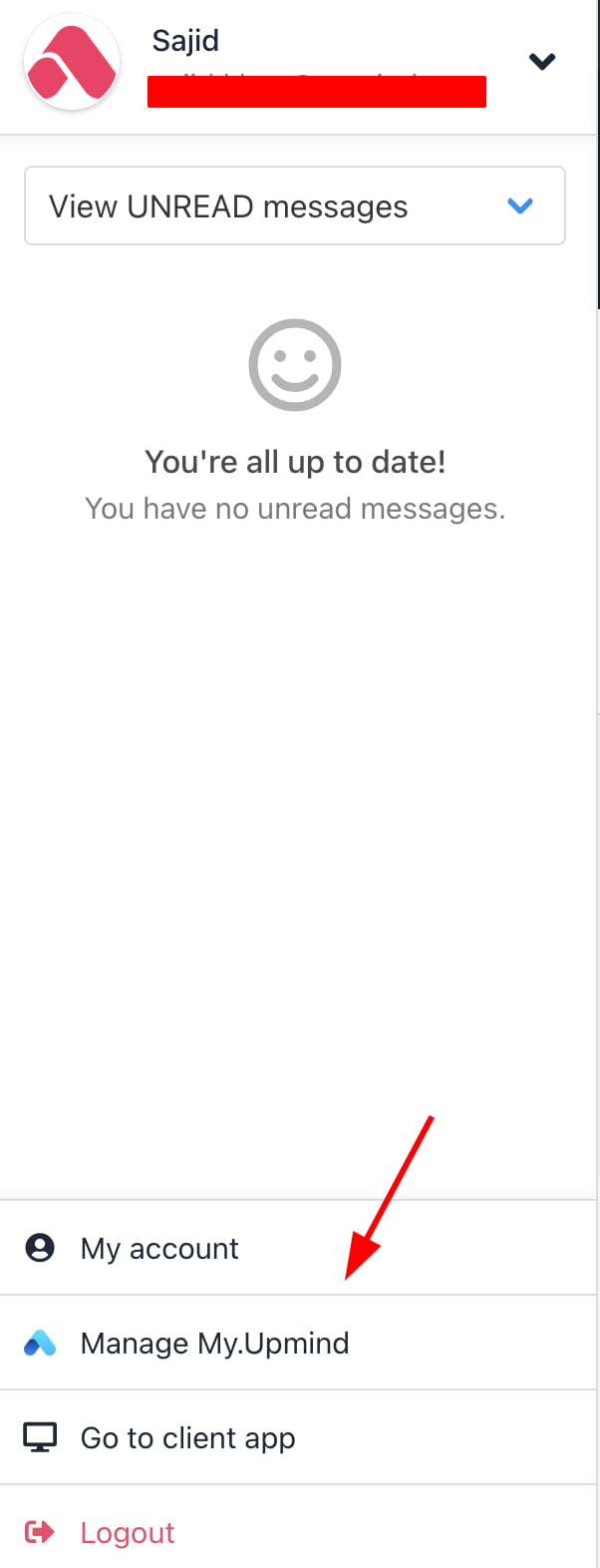 Click Manage My.Upmind
