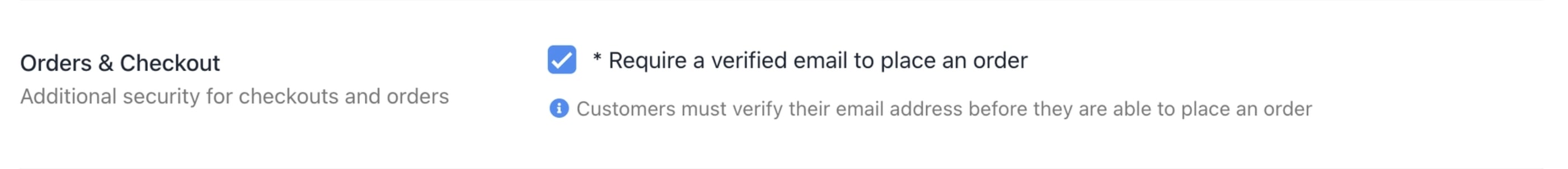 Require a verified email to place an order