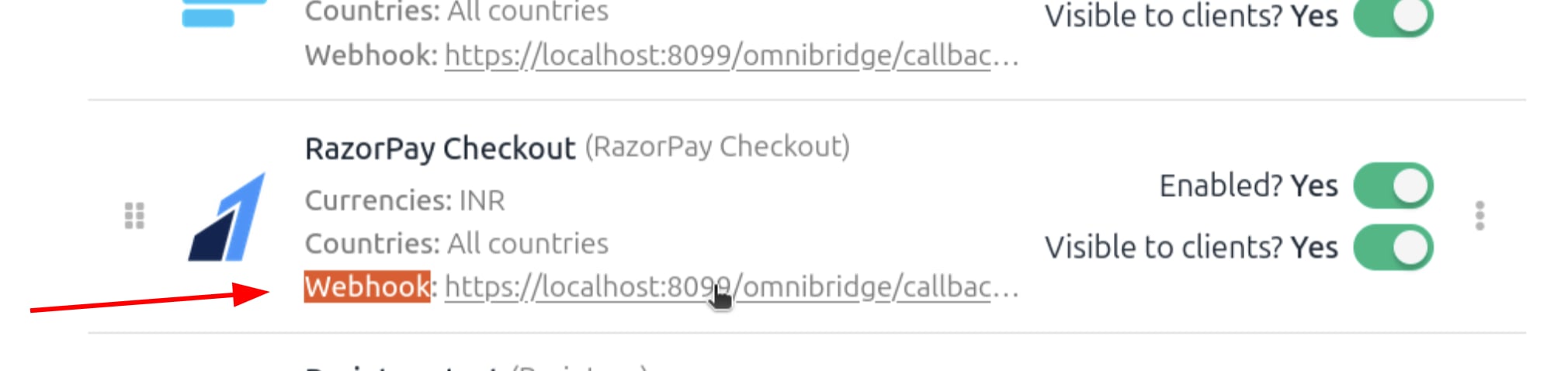 Webhook URL from Upmind