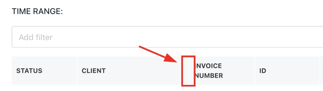 Drag column border