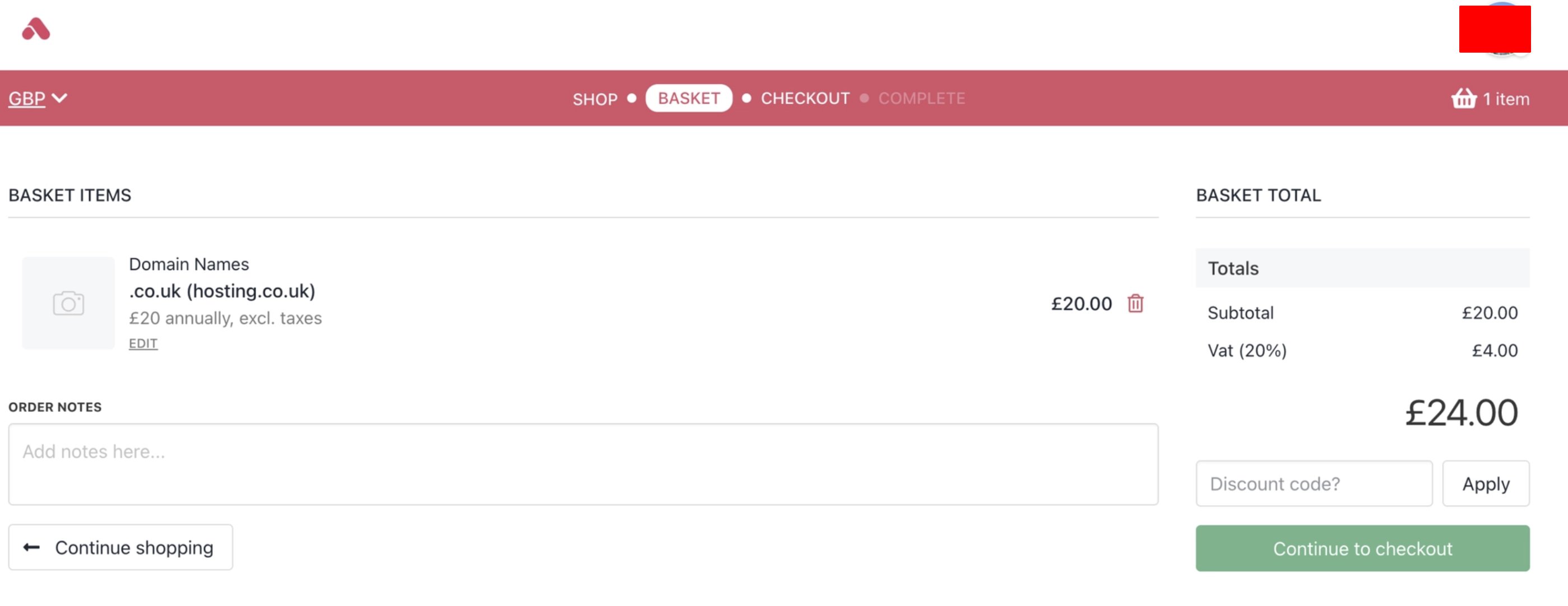 Proceed to checkout