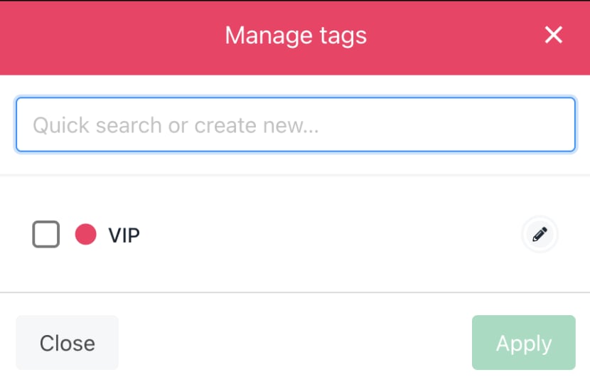Manage tag from contract product