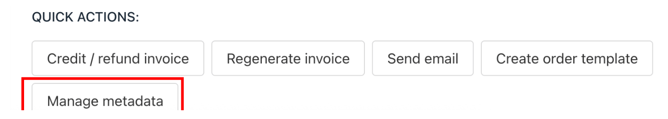 Manage metadata
