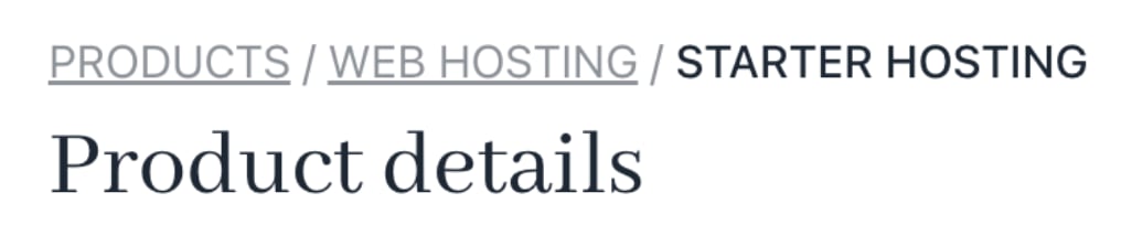 Product details page