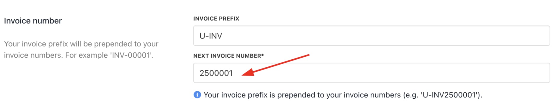 Reset invoice number