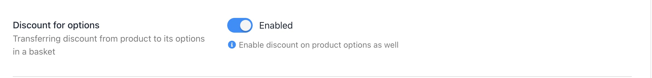 Discount for product options