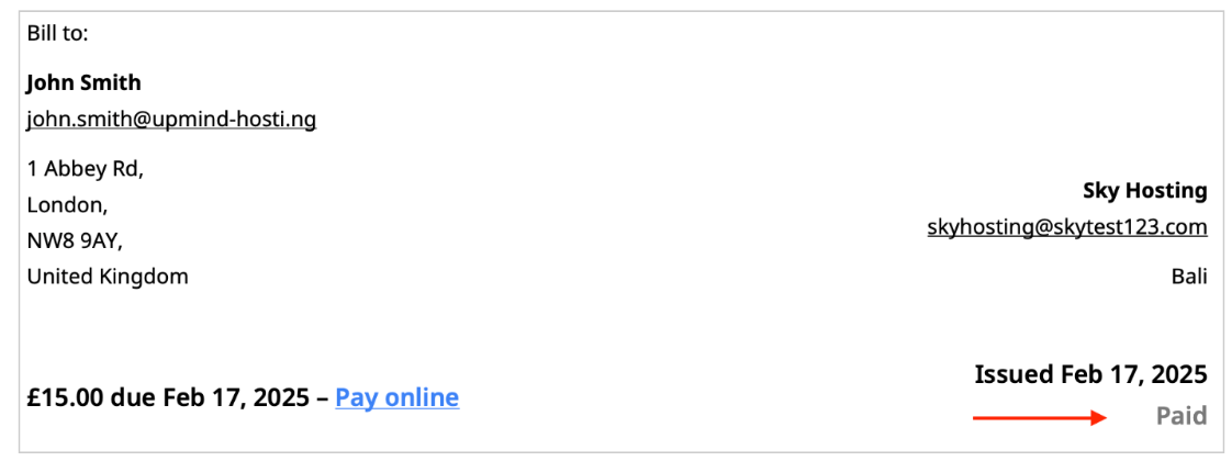 Invoice status