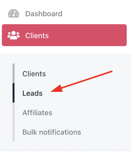 Clients > Leads