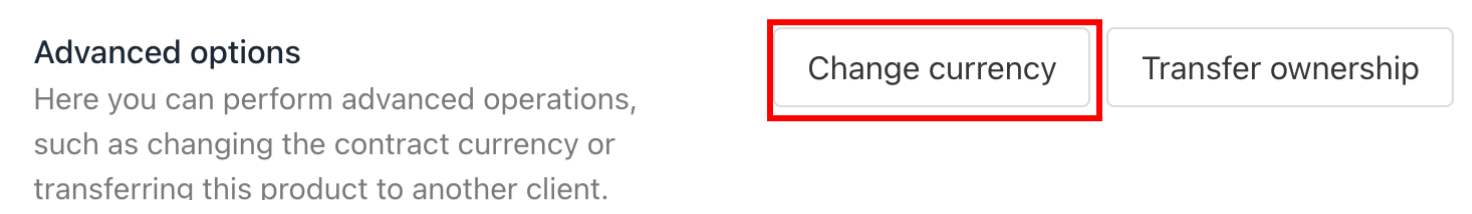 Change currency