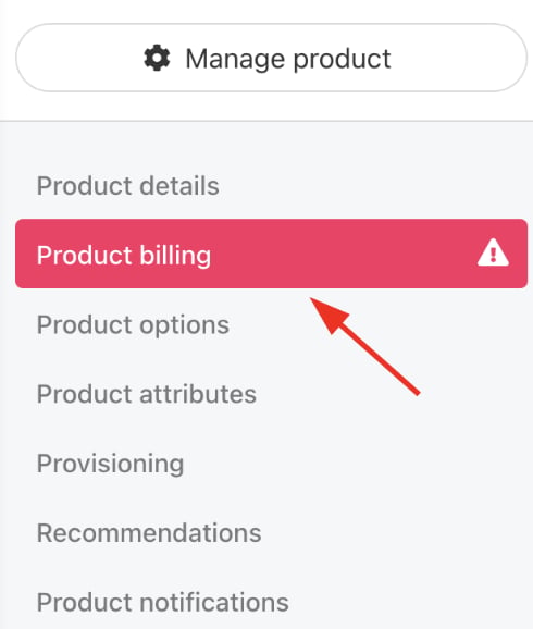 Choose Product billing