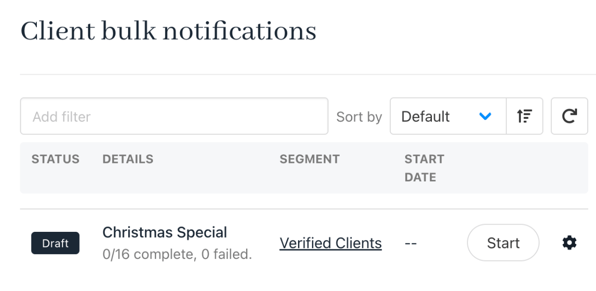 Client bulk notifications