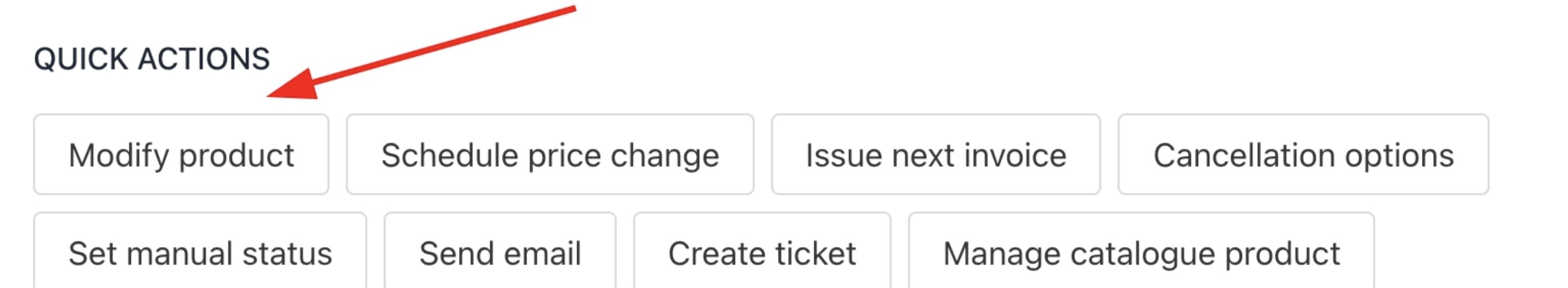 Modify single contract product