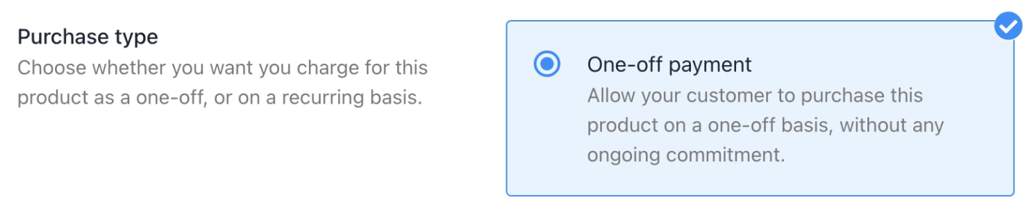 One-off payment tile