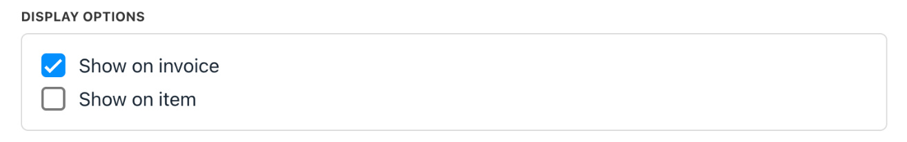 Display options