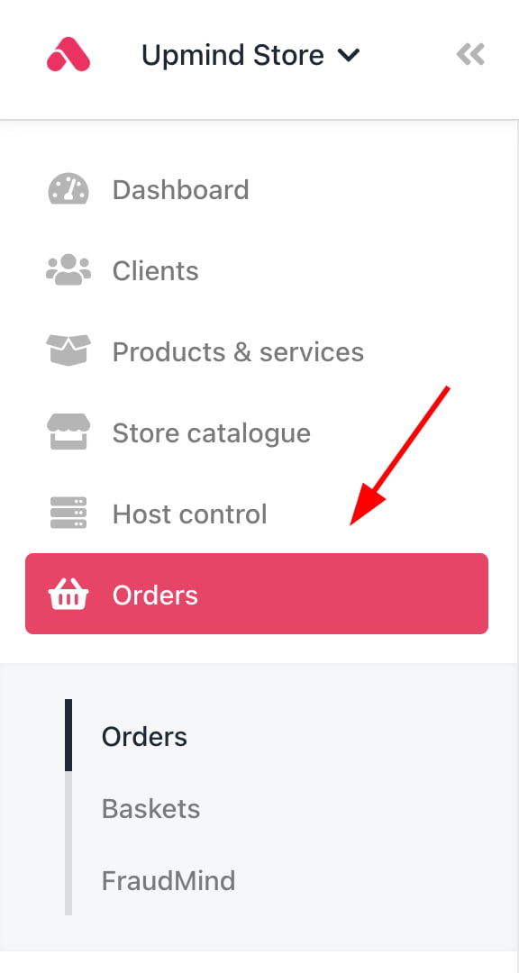 Dashboard > Orders