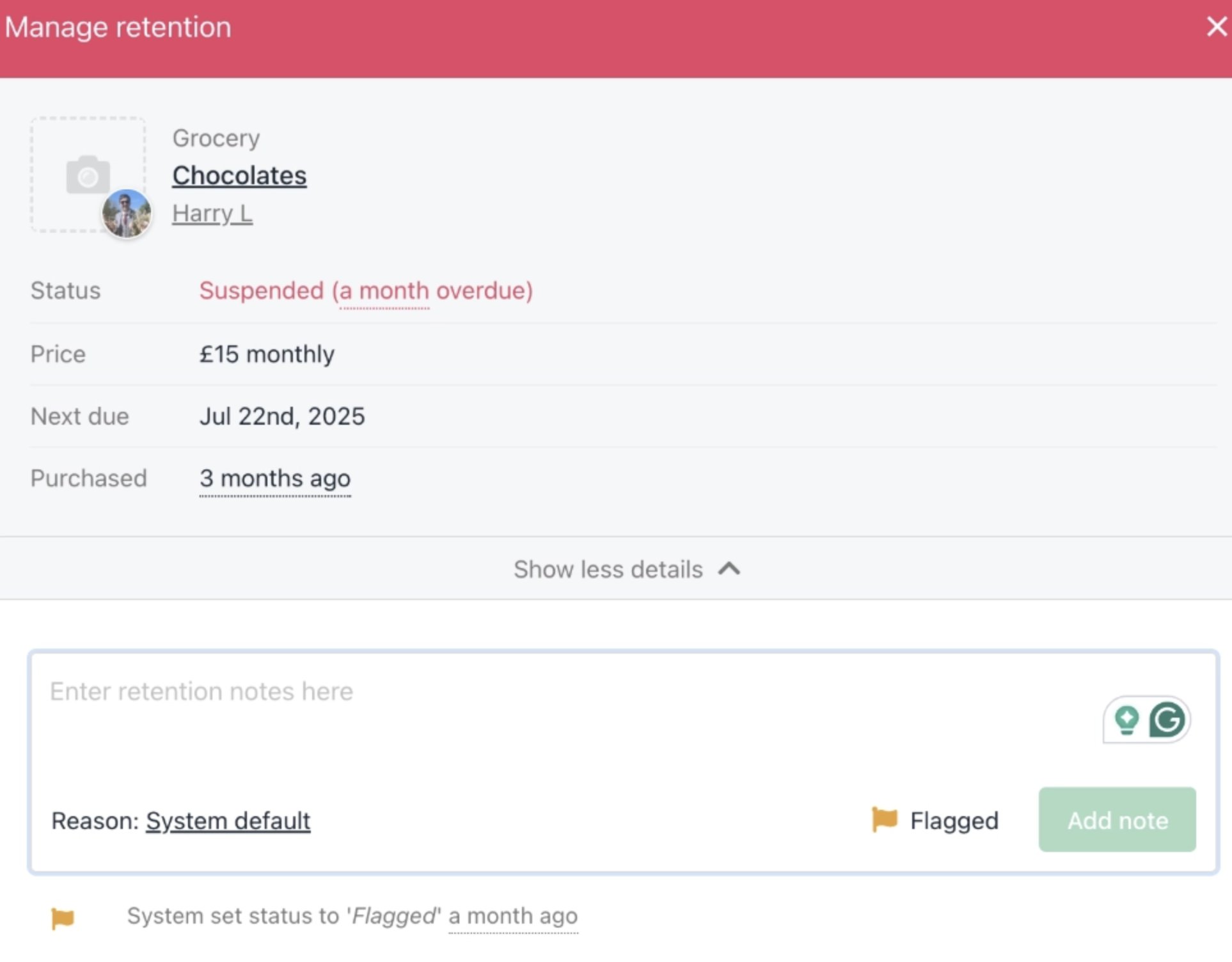Manage retention