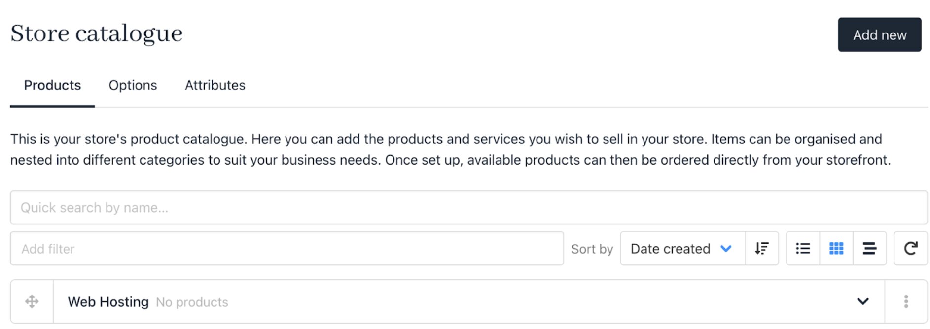 Service on catalogue page