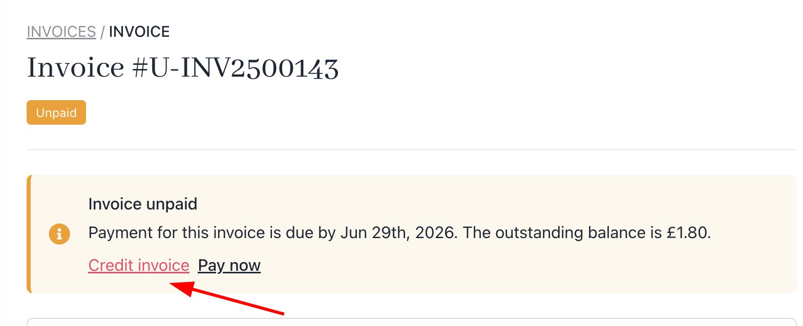 Credit invoice