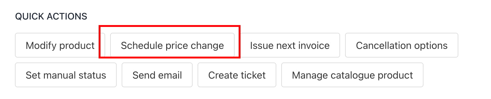Schedule price change action